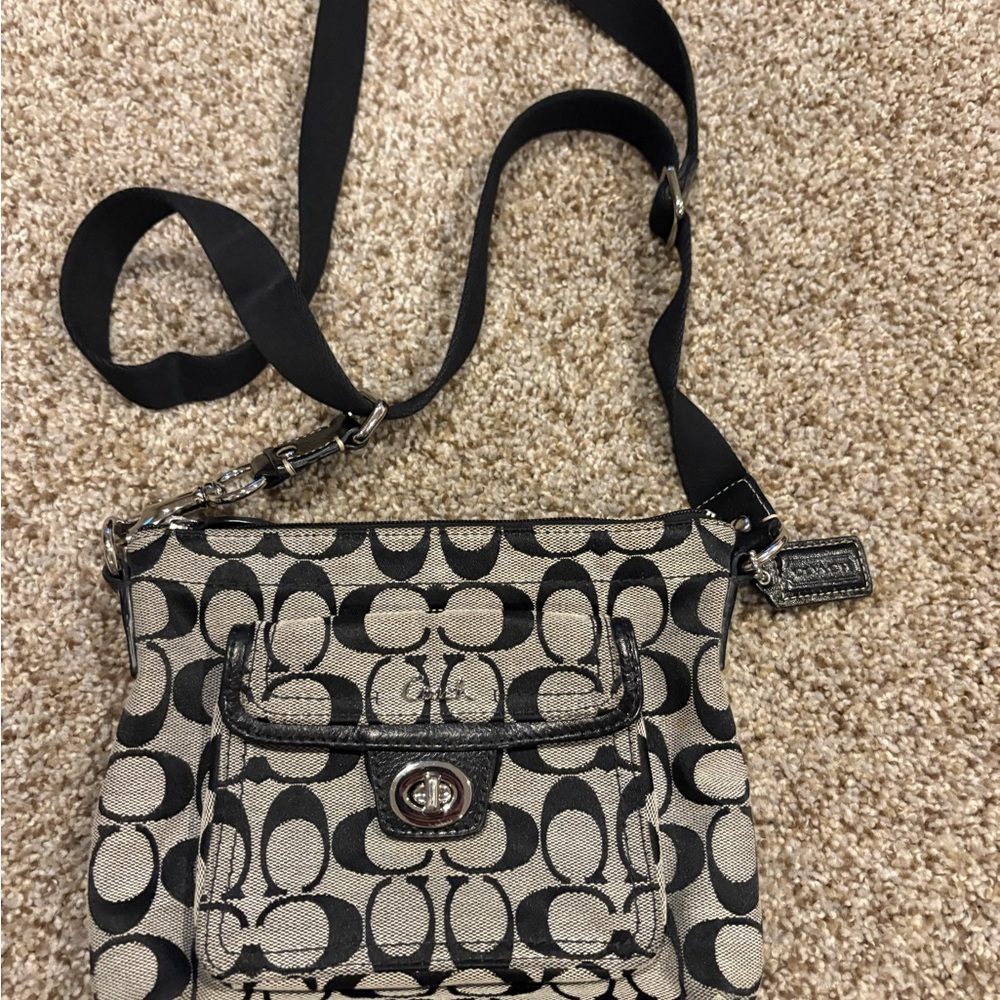 Coach Black and Cream Crossbody Bag